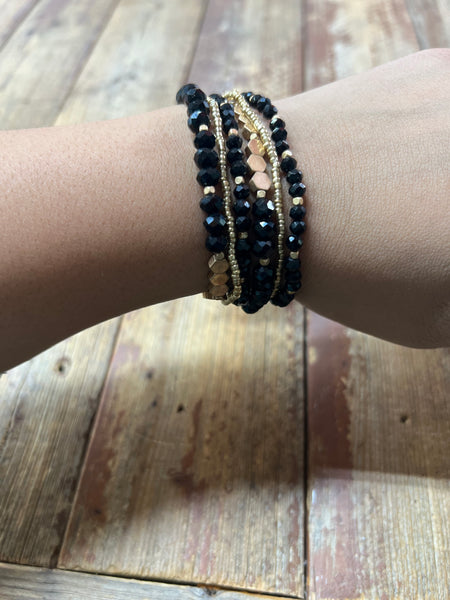 Meghan Browne Harley Gold Black Bracelet