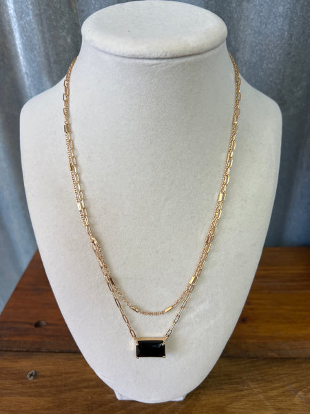 Meghan Browne Demi Black Diamond Necklace