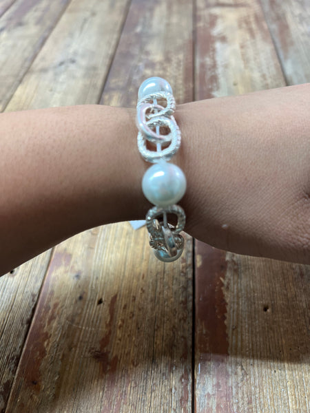 Meghan Browne Kai Silver Pearl Bracelet