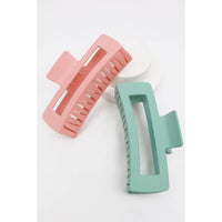 Matte Jumbo Cut Out Rectangle Hair Claw: MIX COLOR / ONE