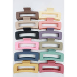 Matte Jumbo Cut Out Rectangle Hair Claw: MIX COLOR / ONE